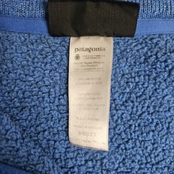 Patagonia Womens Better Sweater Large Fleece Pullover Blue 1/4 Zip - Picture 6 of 11